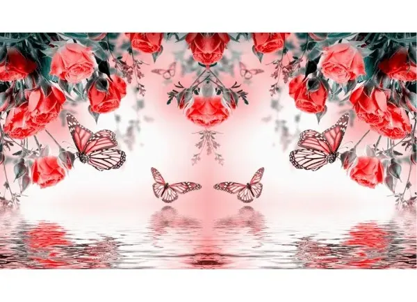 پوستر دیواری عاشقانه - طرح گل رز قرمز 2 پوستر دیواری عاشقانه - طرح گل رز قرمز