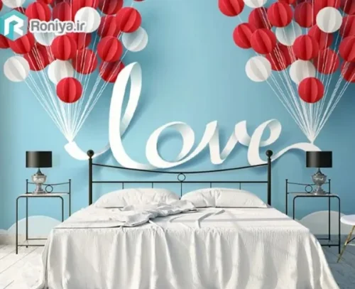 پوستر دیواری عاشقانه قلبی با نوشته Love - Image 2
