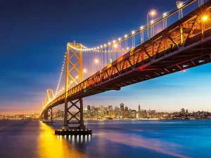 پوستر دیواری پل سانفرانسیسکو نمای شب 4 پوستر دیواری پل سانفرانسیسکو نمای شب