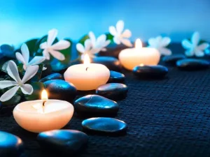پوستر دیواری سالن ماساژ با پس زمینه آبی