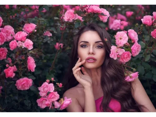 پوستر دیواری سه بعدی طرح گل و چهره