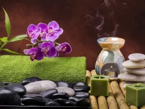 پوستر دیواری ماساژ طرح گل بنفش 3 پوستر دیواری ماساژ طرح گل بنفش