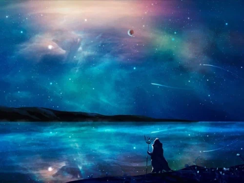 پوستر دیواری سه بعدی طرح شفق قطبی