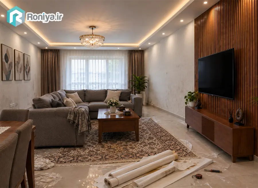 پروژه اجرایی کاغذ دیواری ساده سفید