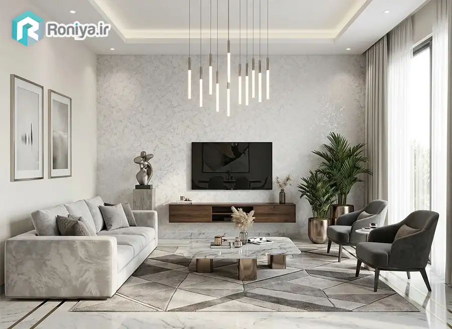 پروژه اجرایی کاغذ دیواری ساده سفید