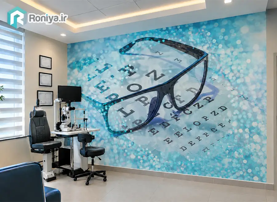 اجرای پوستر دیواری برای مطب چشم پزشکی
